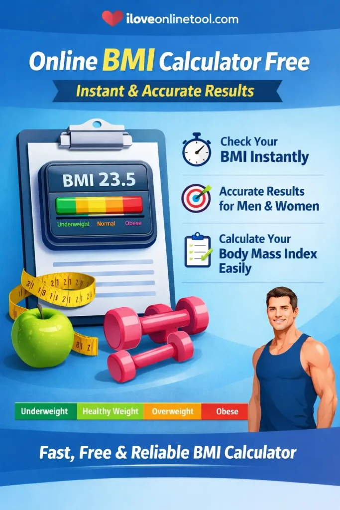 online bmi calculator free showing instant and accurate body mass index results for men and women